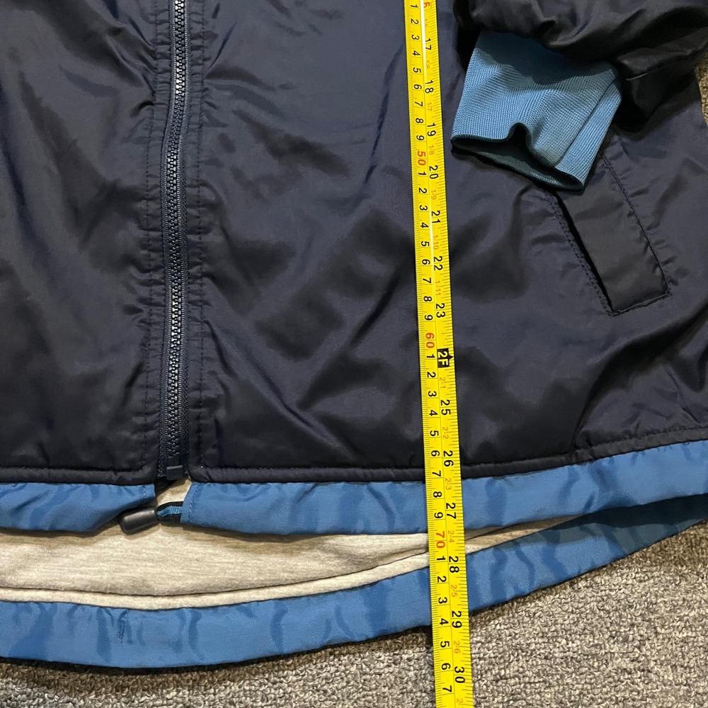 Vintage 90s Nike Navy Blue Hooded Jacket Youth L 12-14 Lined Windbreaker - Picture 4 of 12